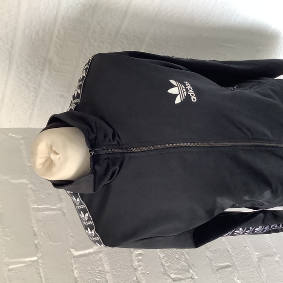 Adidas Originals Full Zip Track Top - Size 10 - Black & White - P2P 17” - Picture 3 of 8